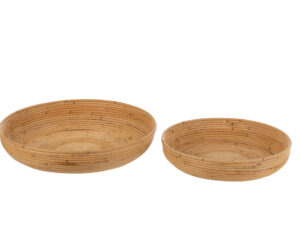 Schaal Slierdol Rotan Naturel - Set van 2