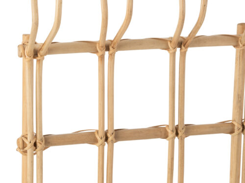 Kapstok Nindone rotan naturel met zes haken, smal formaat voor jasjes, tassen en sjaals