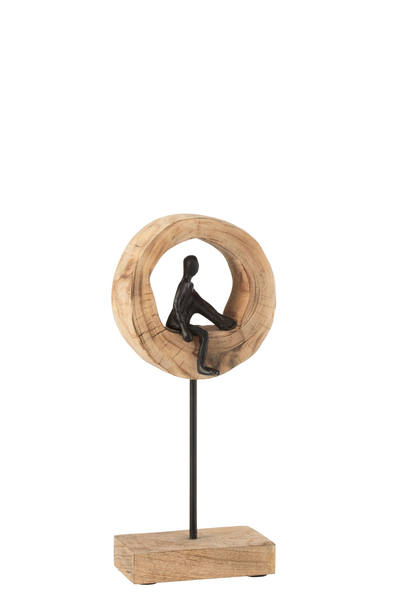 Beeld Trusik Mangohout Zwart H39,5 cm