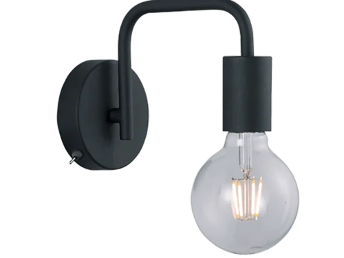TRIO DIALLO wandlamp matzwart, set van 3, met E27-fitting en industrieel modern design