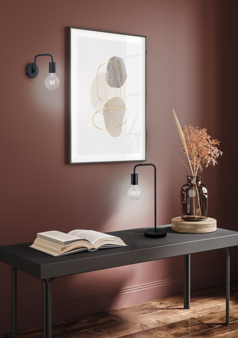 Wandlamp Stile Mat Zwart - Set van 3 - Afbeelding 2