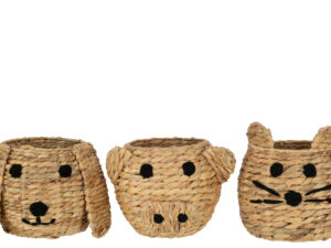 Mand Flomena Waterhyacint Naturel - Set van 3