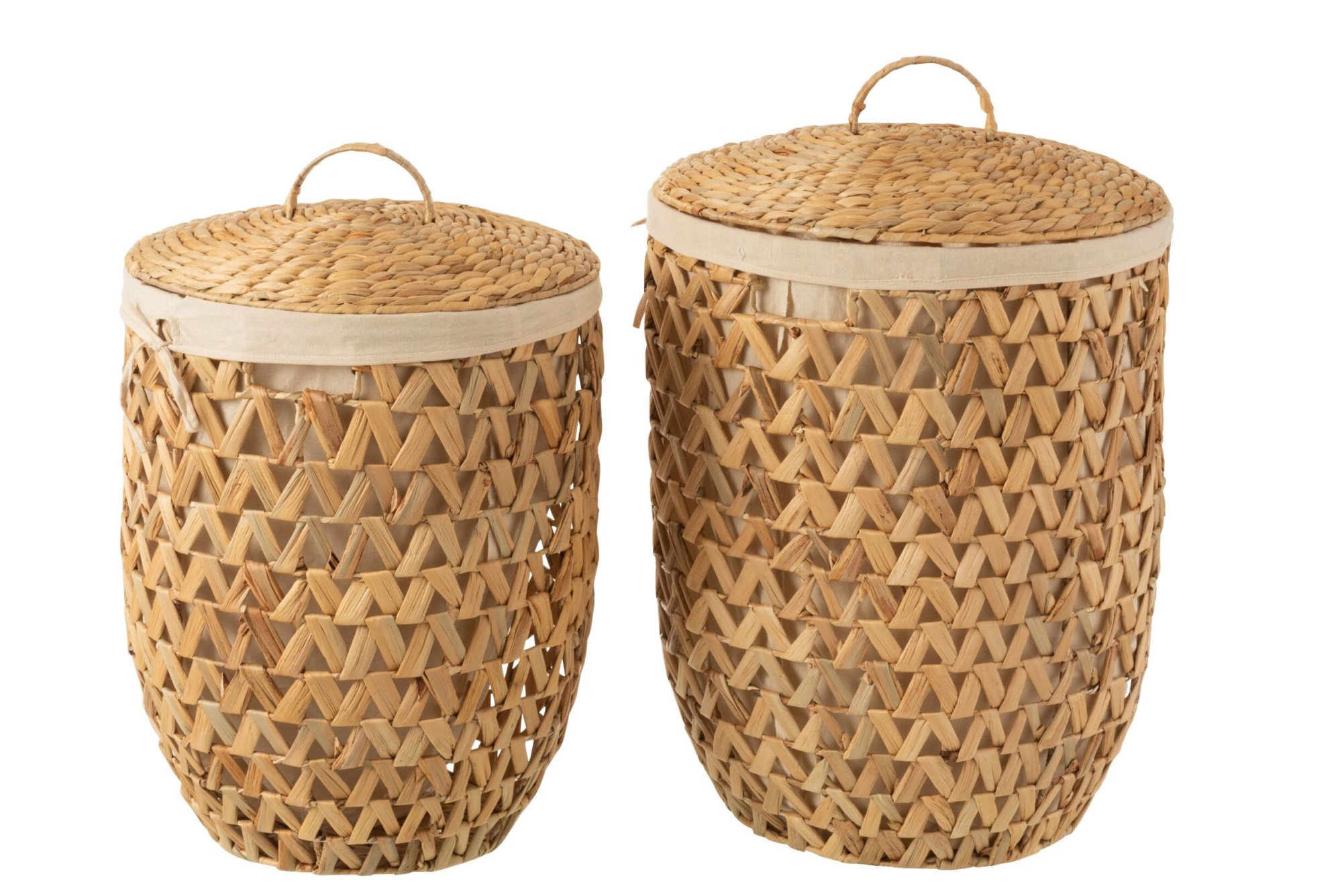 Wasmand Deendand Waterhyacint Naturel - Set van 2 - Afbeelding 2