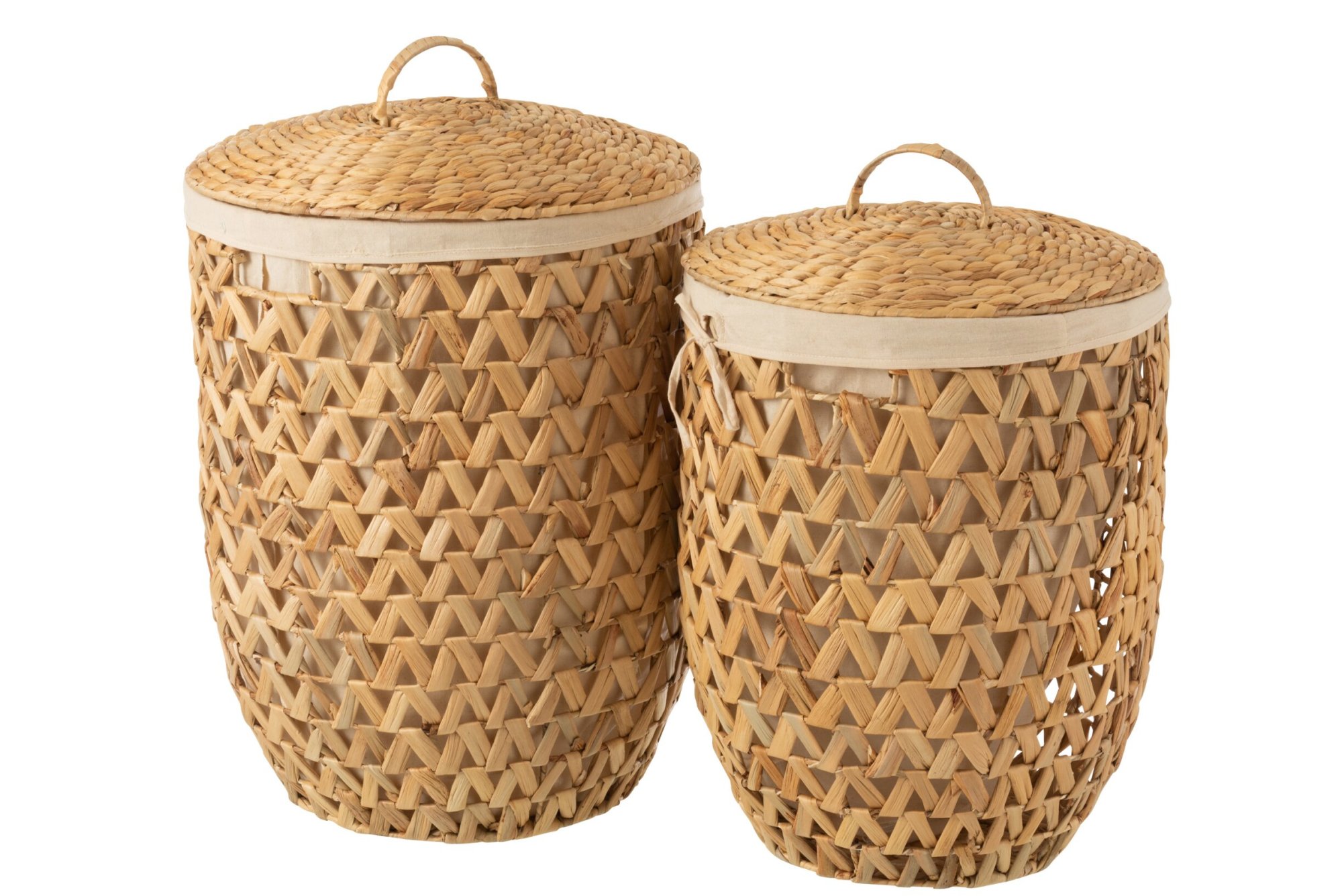 Wasmand Deendand Waterhyacint Naturel - Set van 2 - Afbeelding 3
