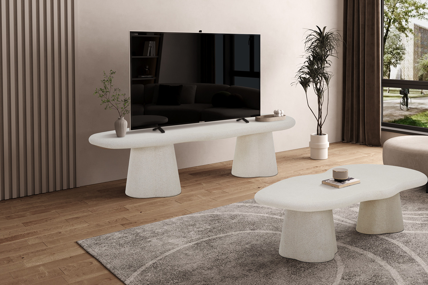 TV-meubel Traumea Beton 160 cm - Afbeelding 3