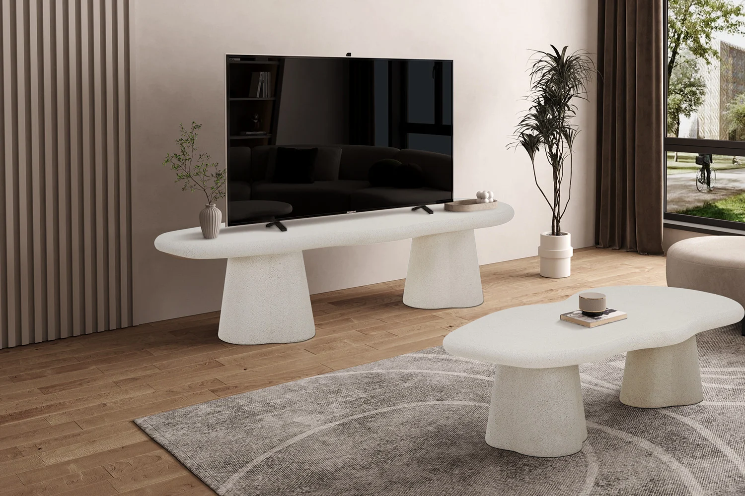 TV-meubel Traumea Beton 160 cm - Afbeelding 3