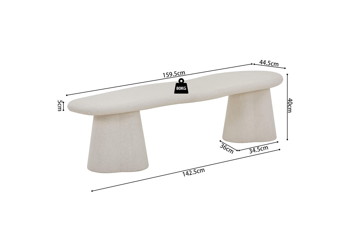 TV-meubel Traumea Beton 160 cm - Afbeelding 10