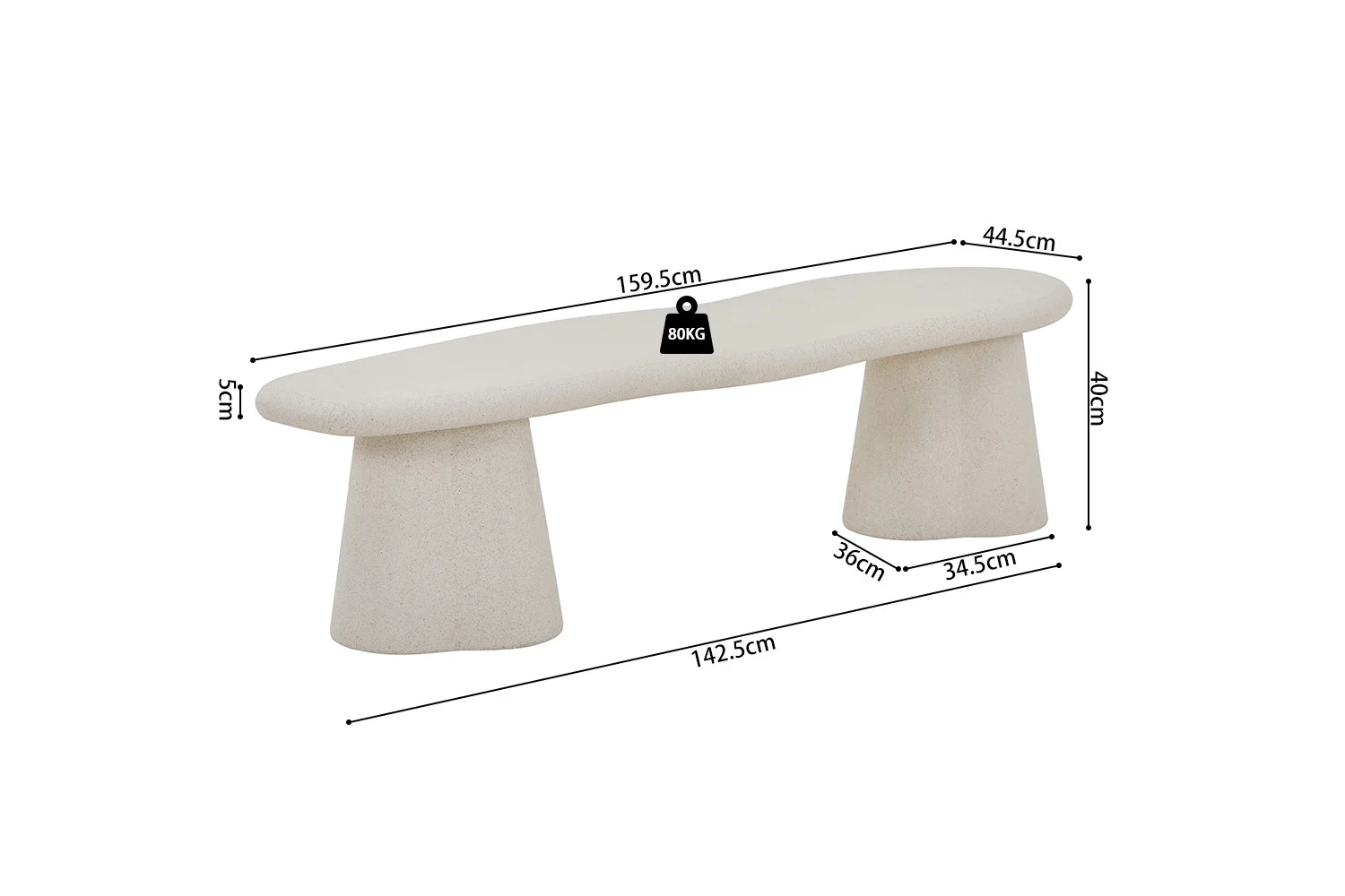 TV-meubel Traumea Beton 160 cm - Afbeelding 10