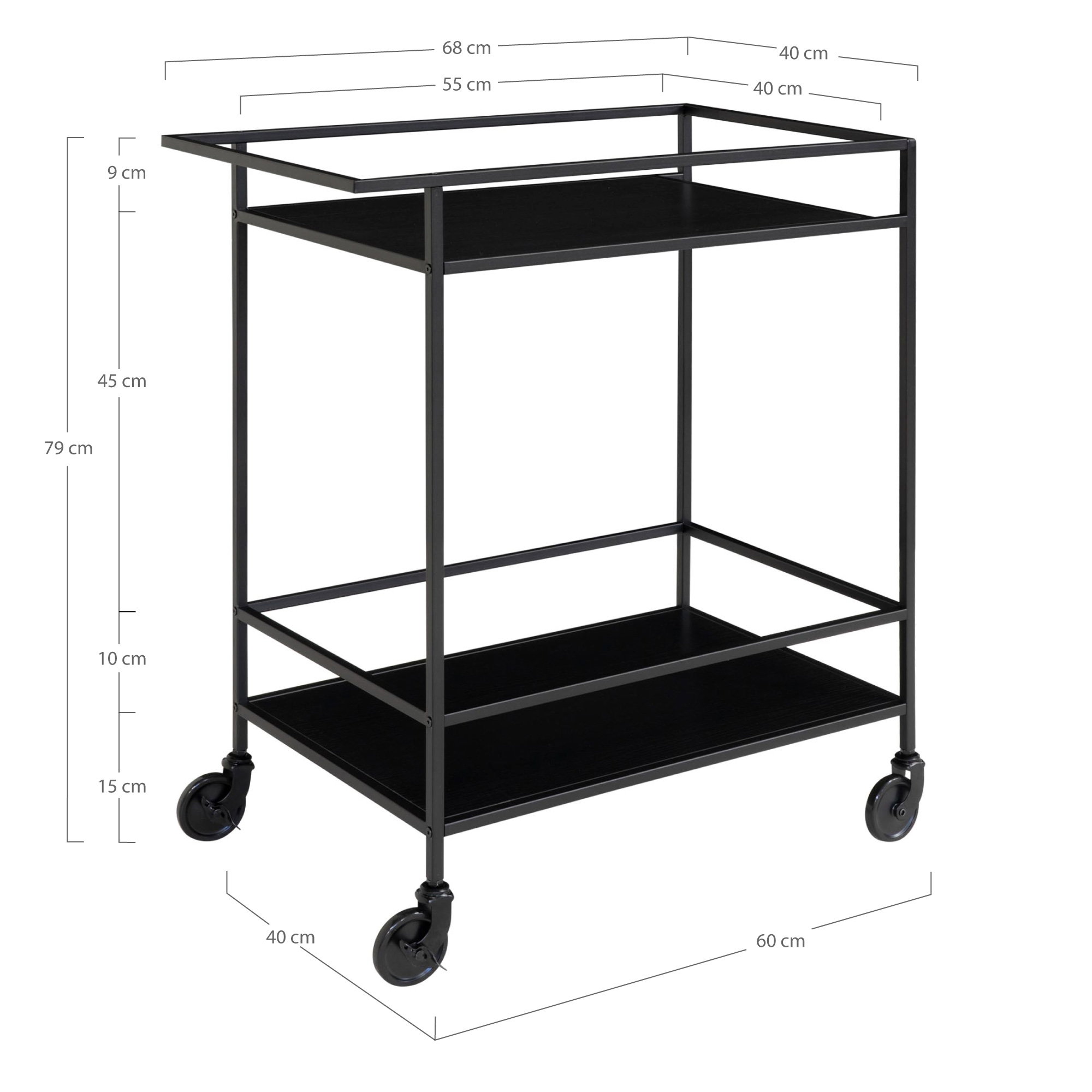 Barmeubel Ginder Zwart 68 cm - Afbeelding 5