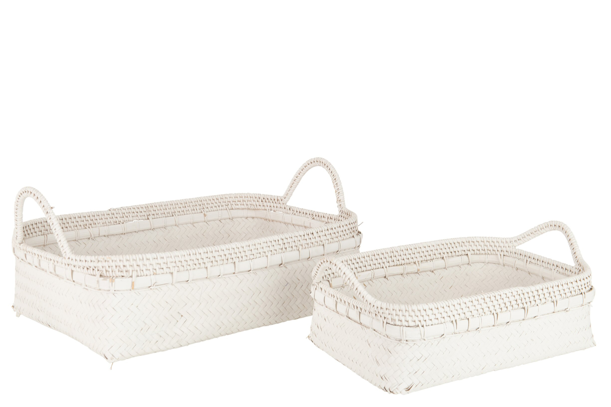 Dienblad Rumis Rotan Wit - Set van 2