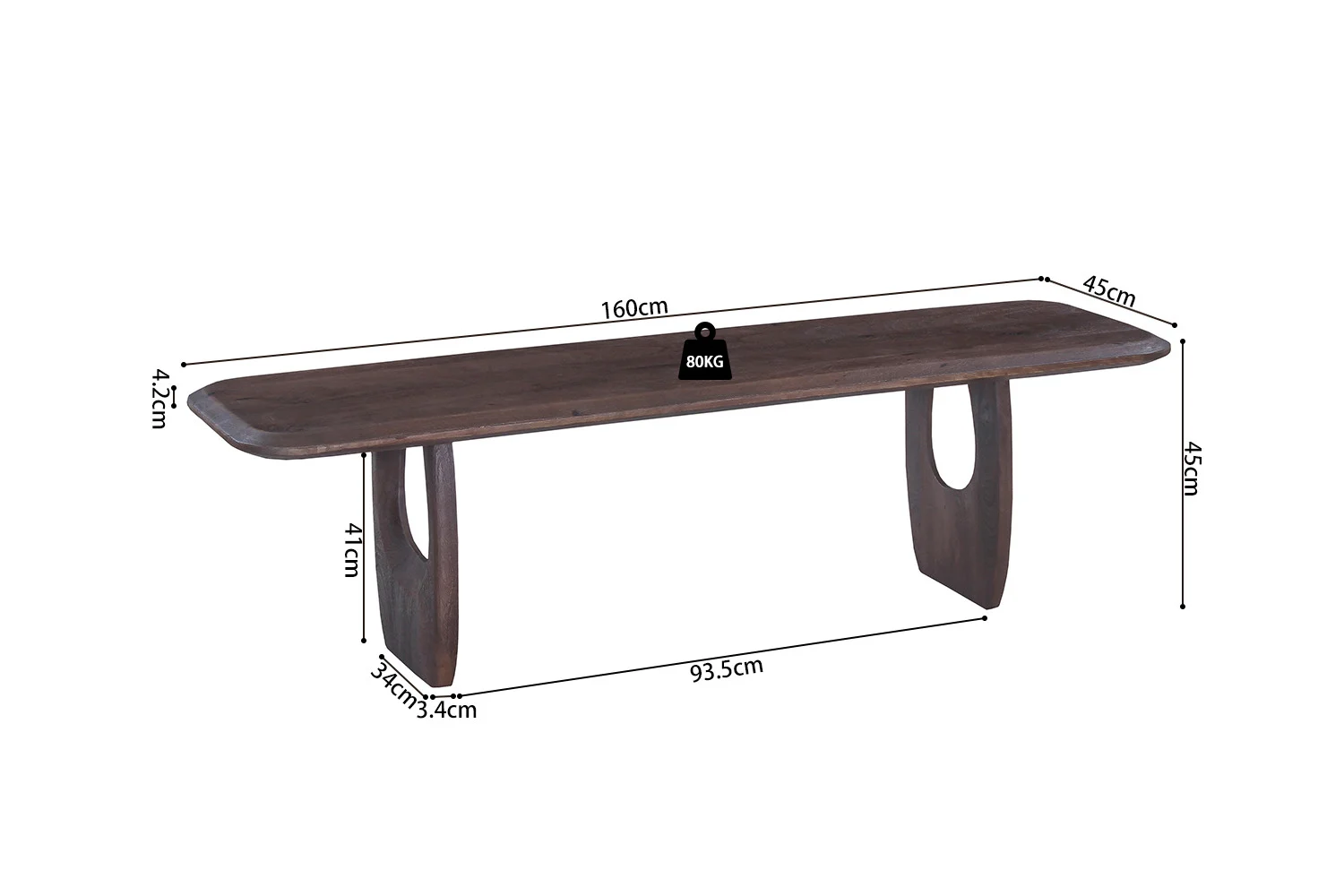 TV-meubel Caurden Mangohout 160 cm - Afbeelding 8