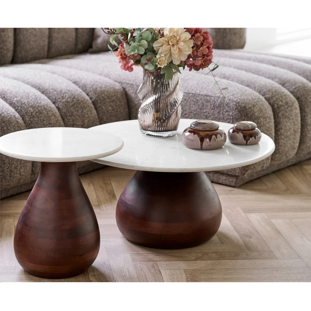 Salontafel Billu Mangohout Ø70 cm - Afbeelding 6