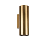 Wandlamp Moossik Brons set van 3, cilindervormig oudbrons metaal, lichtuitstraling boven en onder