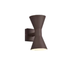 Hontan aluminium wandlamp set van 3, roestkleurig met licht boven en onder, voor buitengebruik