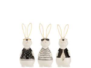 Decoratiefiguur Veennun Dolomiet Wit H19,5 cm - Set van 3
