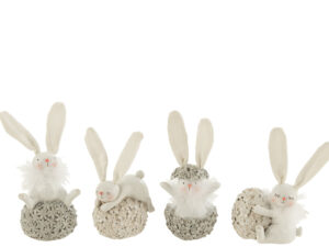 Decoratiefiguur Grondu Polyresin Grijs H14,5 cm - Set van 4