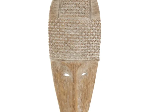 Decoratie Gukio polyresin naturel, slank Afrikaans masker op standaard met gedetailleerde textuur