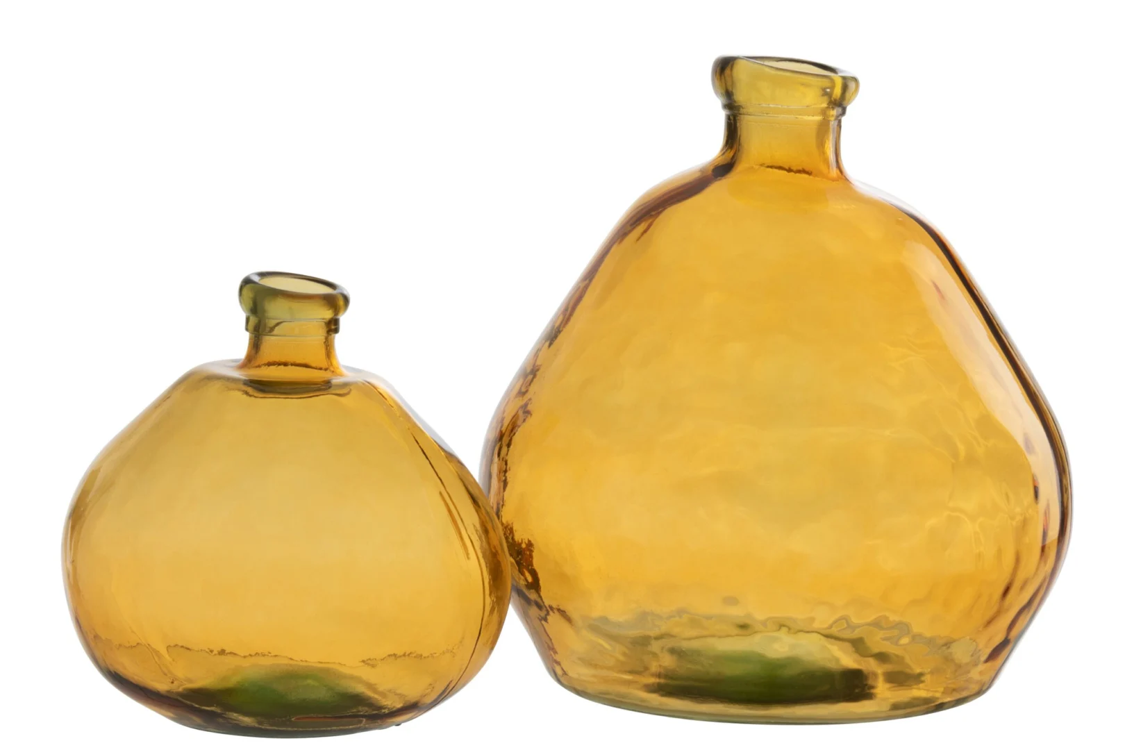 Vaas Jeevano Glas Geel H47,5 cm, okergeel glas met royale ronde vorm en elegante hals