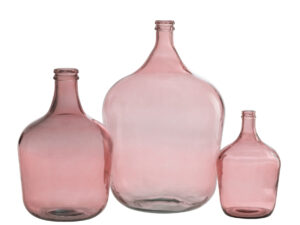 Vaas Minnand Glas Roze H55 cm