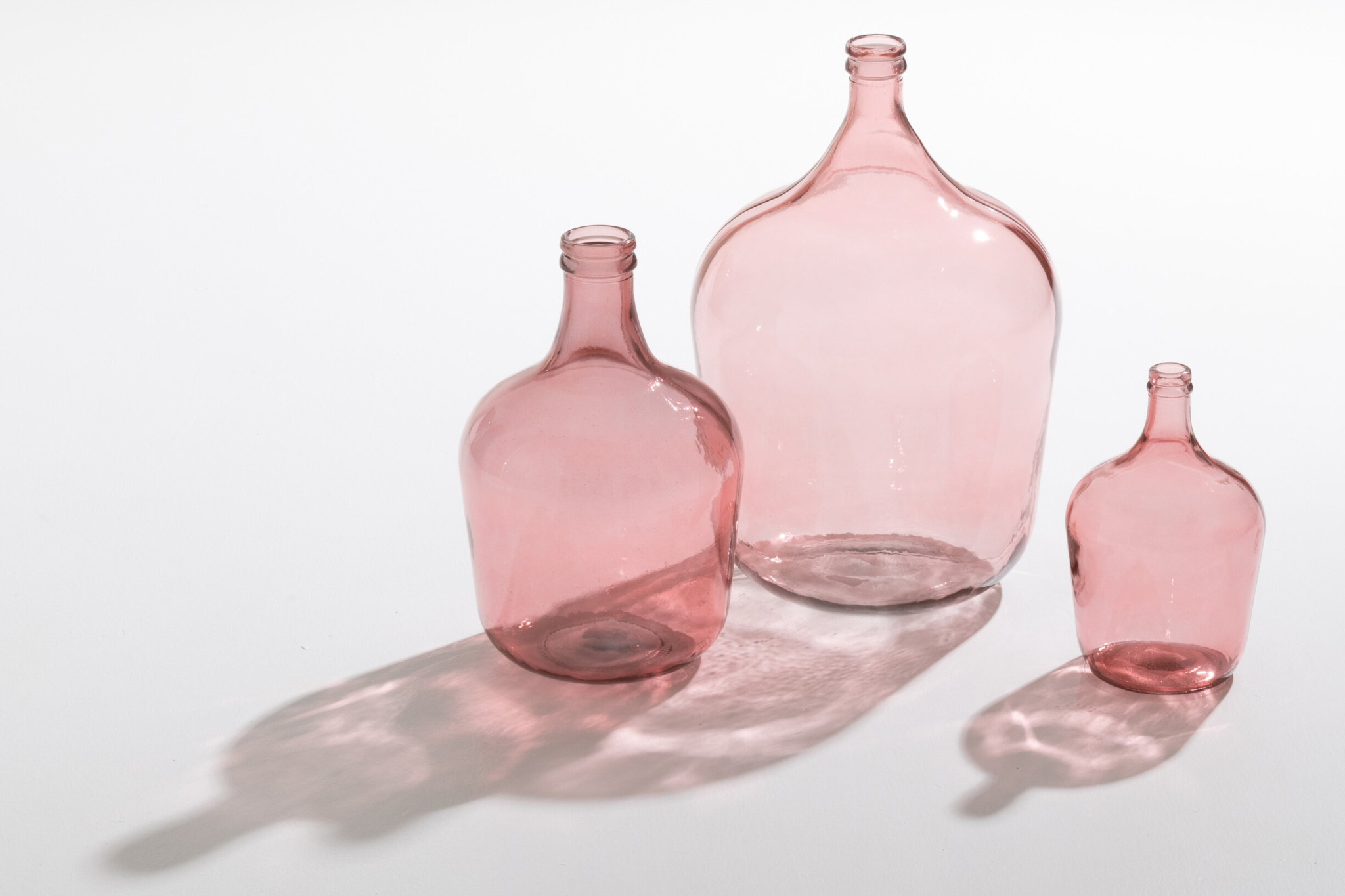 Vaas Minnand Glas Roze H55 cm - Afbeelding 2