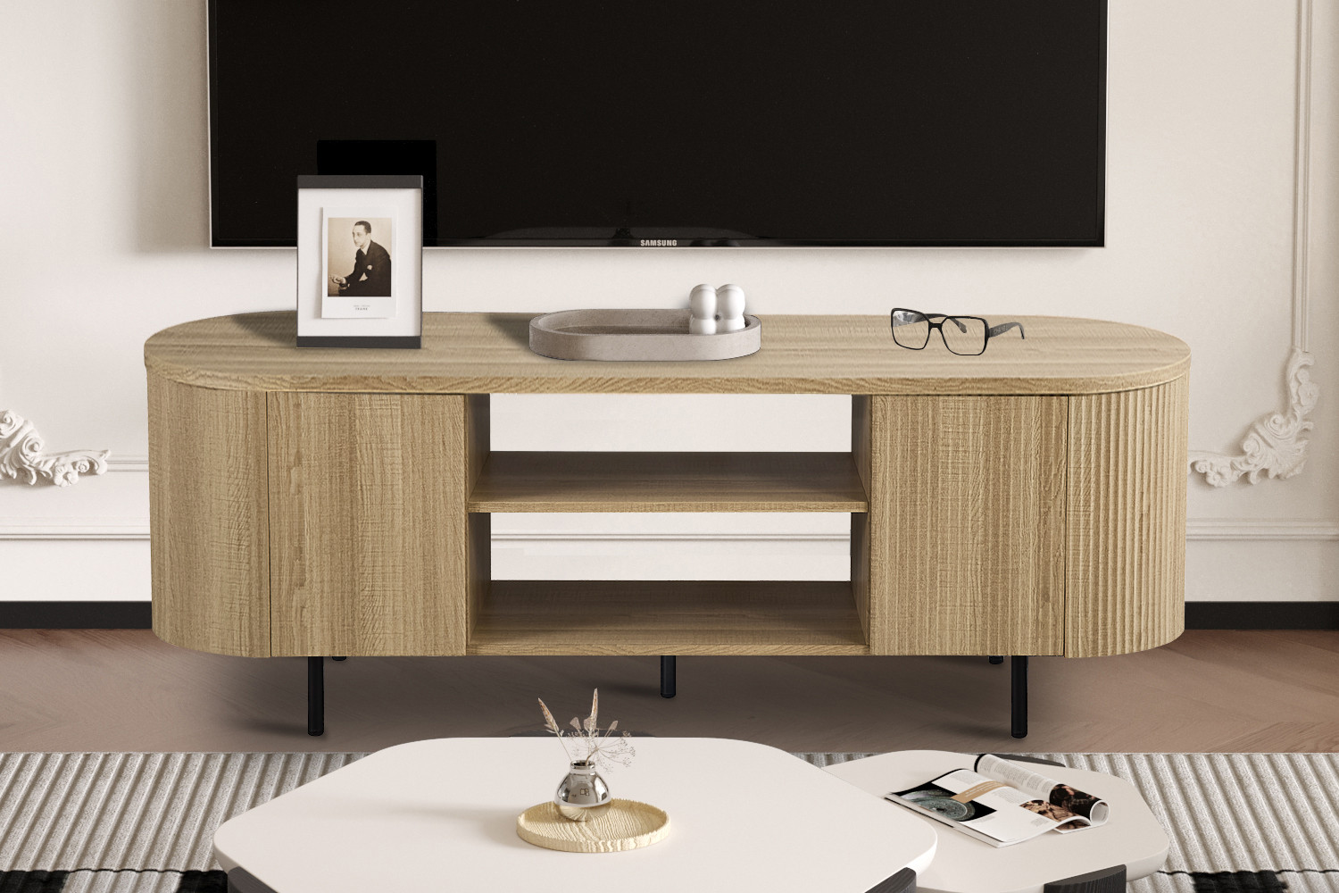 TV-meubel Slierund Naturel 160 cm