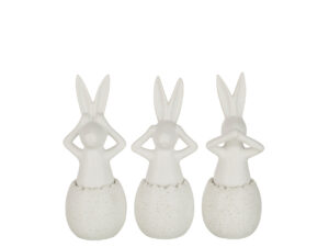 Decoratiefiguur Femonte Porselein Wit H25 cm - Set van 3