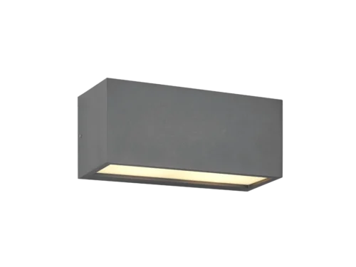 Wandlamp Praundas antraciet, moderne buitenlamp van gegoten aluminium met licht naar boven en beneden
