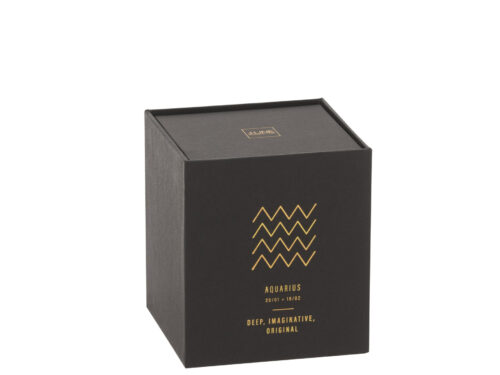 Geurkaars Killor Zwart in luxe zwarte doos met goudkleurig Aquarius-design en stijlvolle afwerking