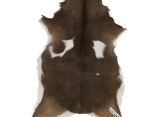 Woonaccessoire Kleennona Naturel geitenvacht in bruin-witte tinten met zachte, natuurlijke uitstraling