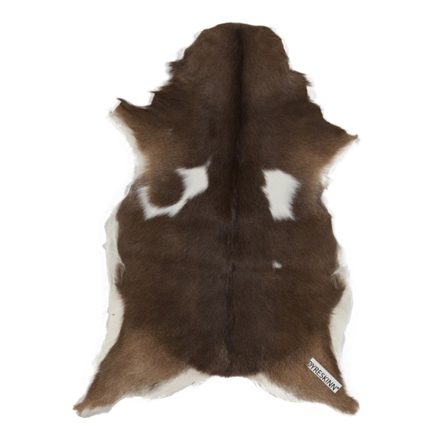 Woonaccessoire Kleennona Naturel geitenvacht in bruin-witte tinten met zachte, natuurlijke uitstraling