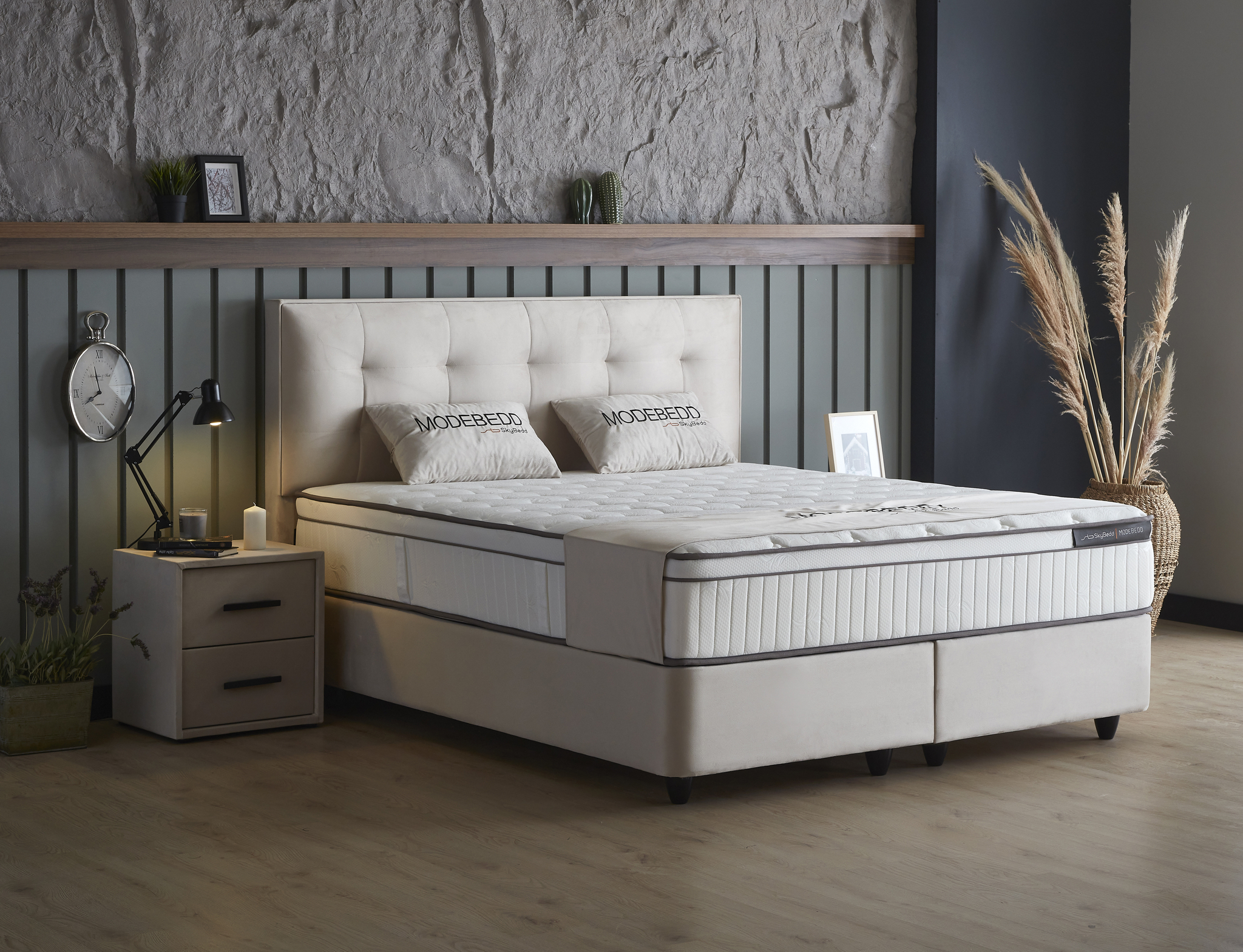 Boxspring Praussand Beige 140x200 - Afbeelding 2
