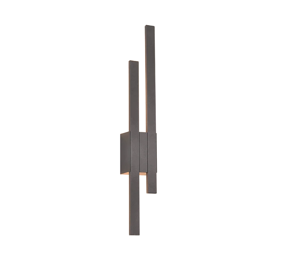 Wandlamp Feisan Antraciet, slanke aluminium buitenlamp met indirect warm LED-licht, set van 3