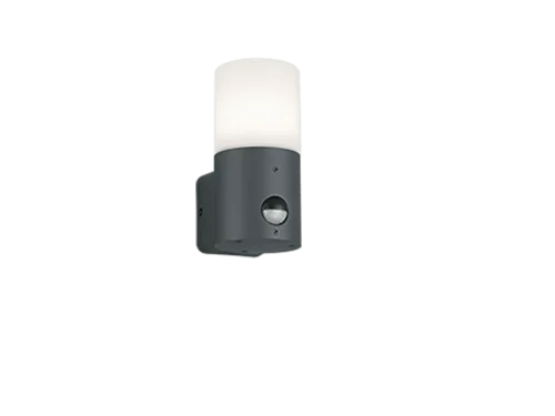 Wandlamp Vitaro antraciet met bewegingssensor en witte kap, set van 3