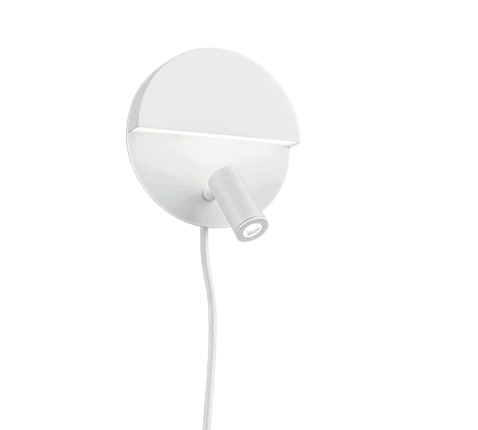 Wandlamp Klessan mat wit Ø16 cm met ronde LED-schijf en verstelbare spot, set van 3