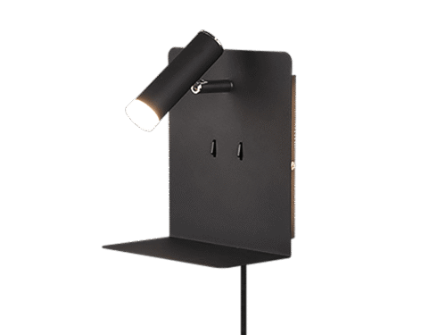 Wandlamp Tensos mat zwart, compacte metalen wandlamp met verstelbare spot, set van 3