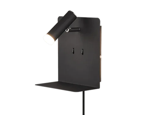 Wandlamp Tensos mat zwart, compacte metalen wandlamp met verstelbare spot, set van 3