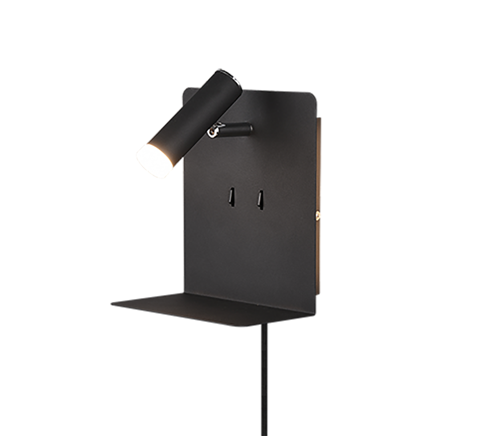 Wandlamp Tensos Mat Zwart - Set van 3