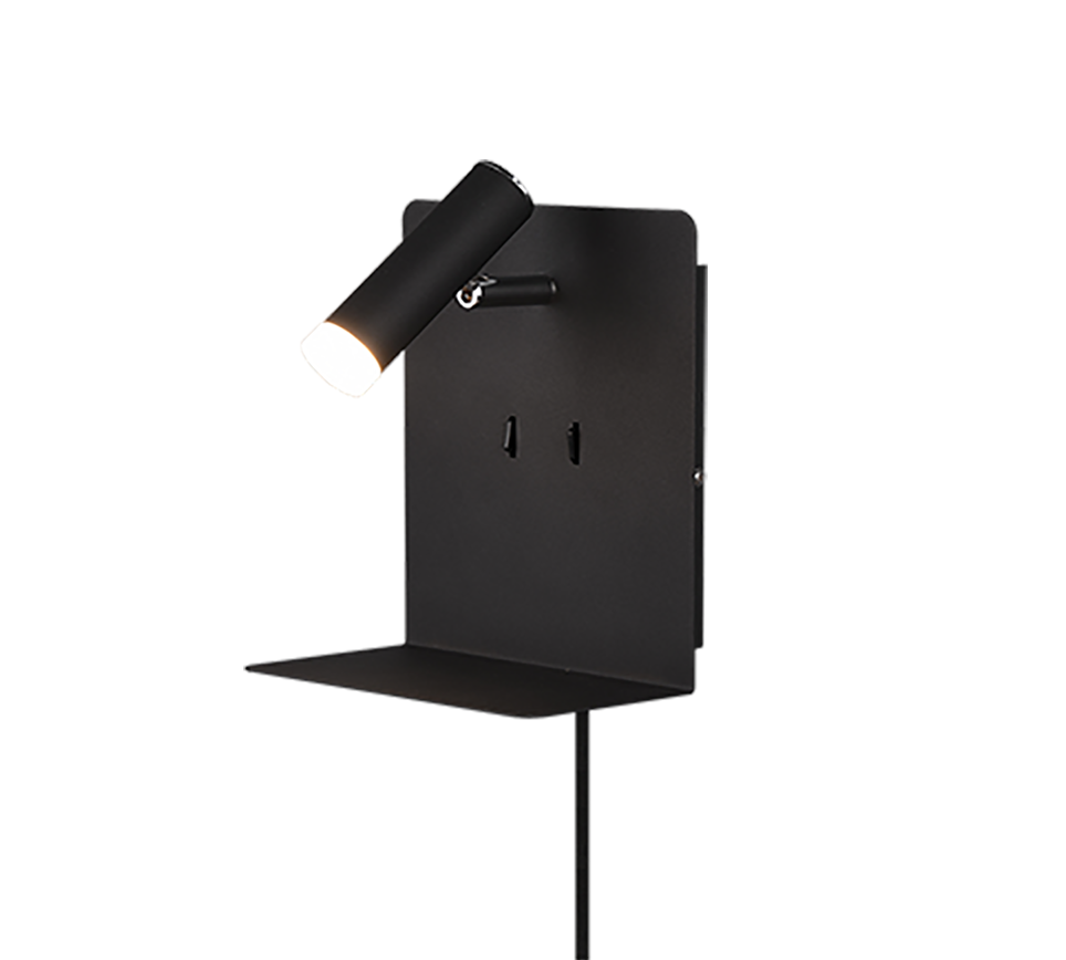Wandlamp Tensos Mat Zwart - Set van 3 - Afbeelding 2