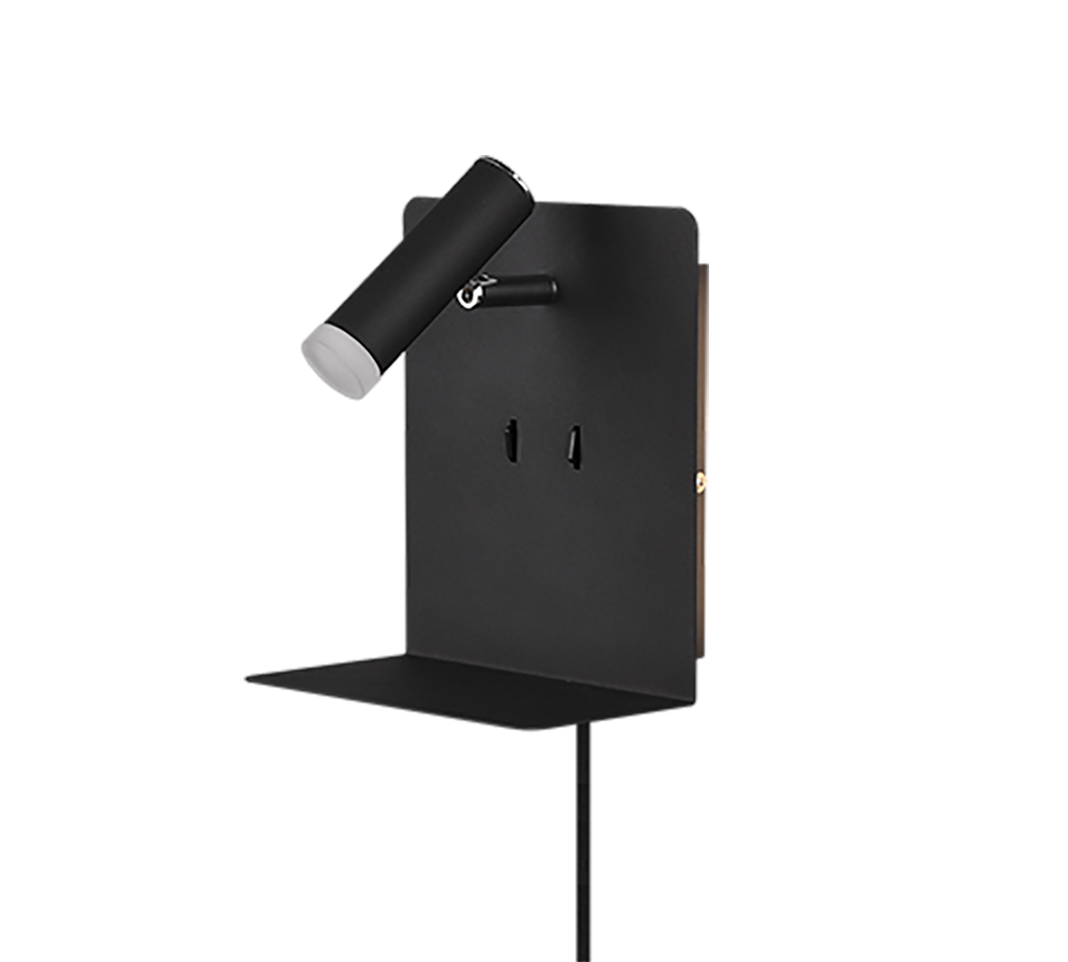Wandlamp Tensos Mat Zwart - Set van 3 - Afbeelding 3