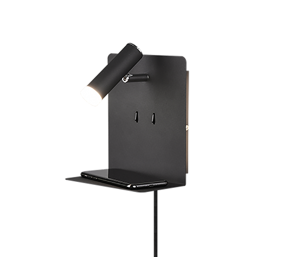 Wandlamp Tensos Mat Zwart - Set van 3 - Afbeelding 4