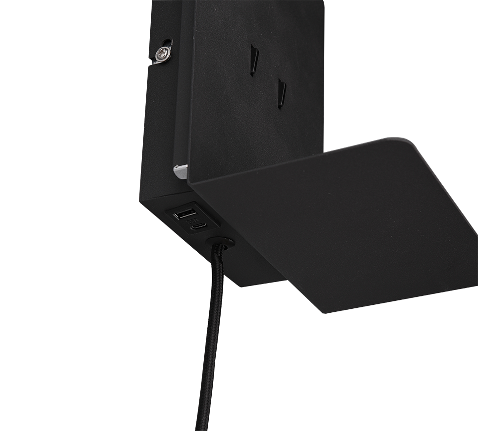 Wandlamp Tensos Mat Zwart - Set van 3 - Afbeelding 5