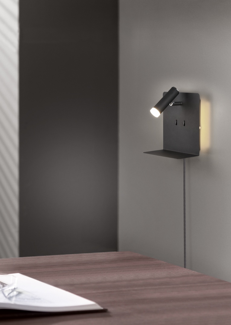 Wandlamp Tensos Mat Zwart - Set van 3 - Afbeelding 6
