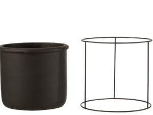 Bloempot Daunso Beton Zwart H19,5 cm