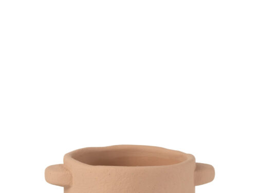 Pot Veerdora Beton Bruin H12,5 cm met stevige matte afwerking en ronde handgrepen