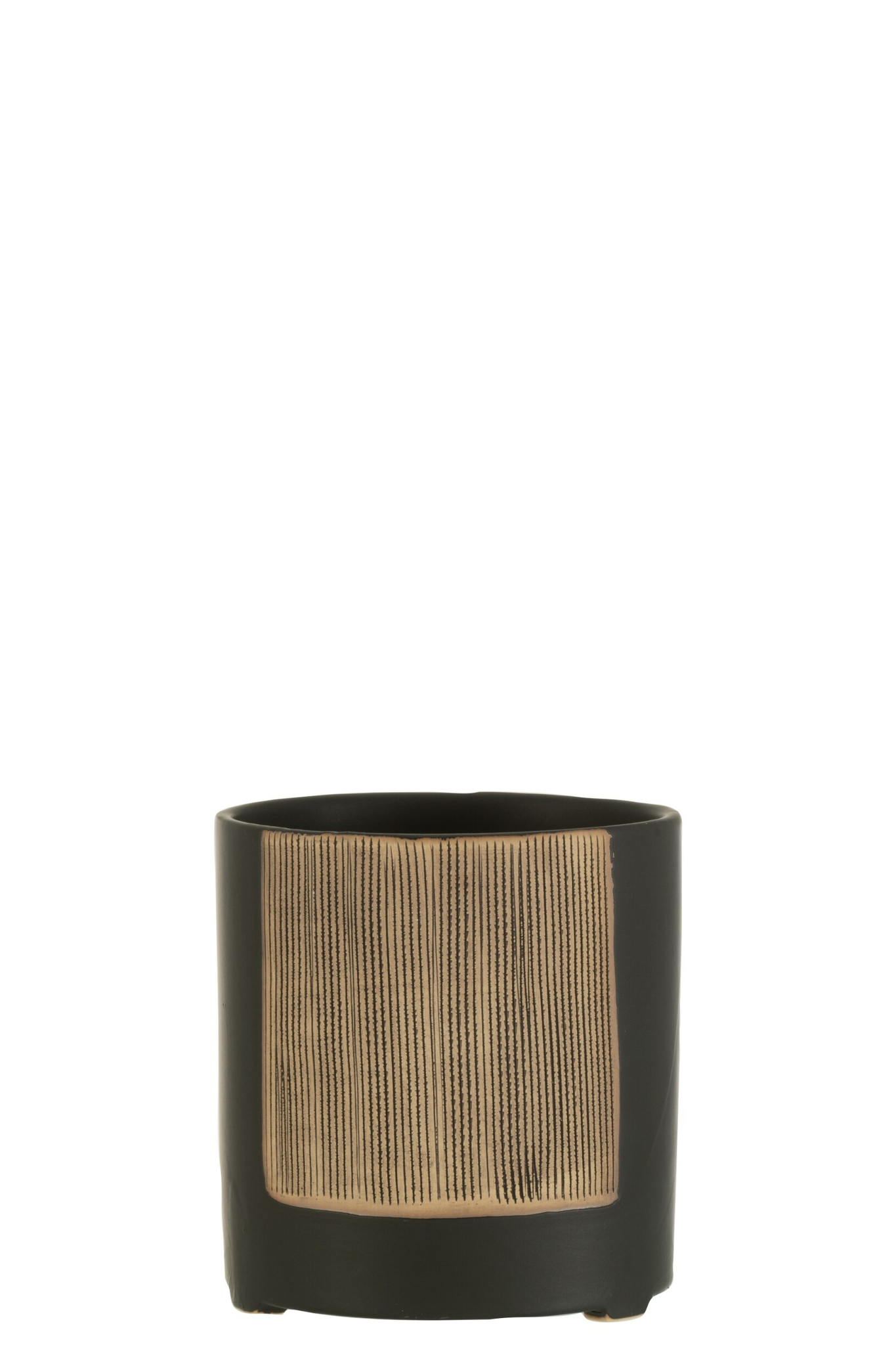 Bloempot Lannira Keramiek Zwart H15,5 cm - Afbeelding 2