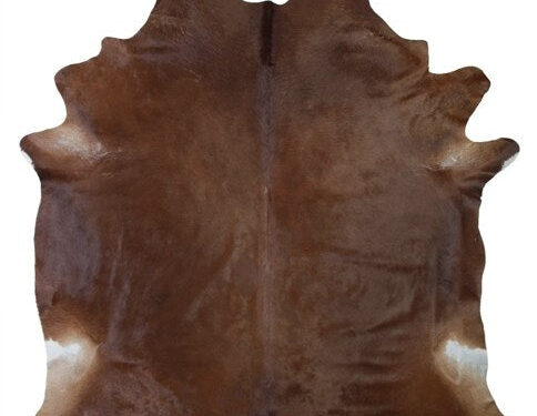 Koeienhuid Rientora Naturel 200x180 cm, bruin vloerkleed met unieke vorm en warme landelijke uitstraling