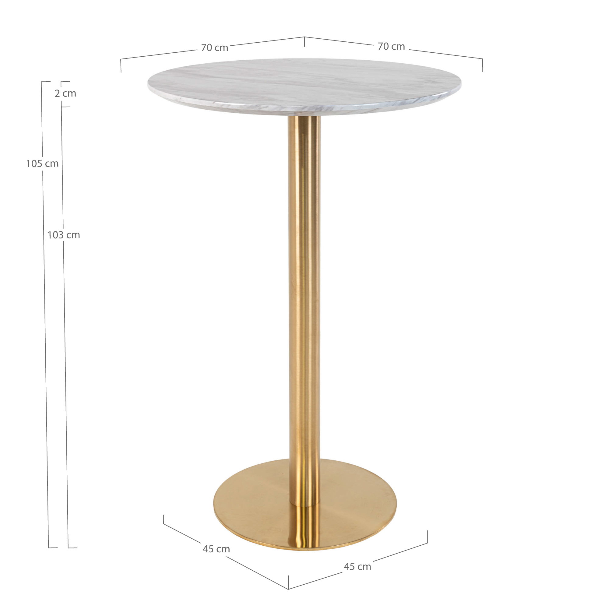 Bartafel Favy Staal Ø70 cm - Afbeelding 6