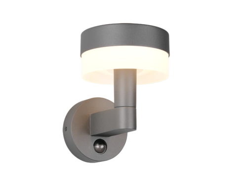 Wandlamp Fletal Antraciet set van 3 met geïntegreerde LED, moderne ronde buitenlamp in gegoten aluminium