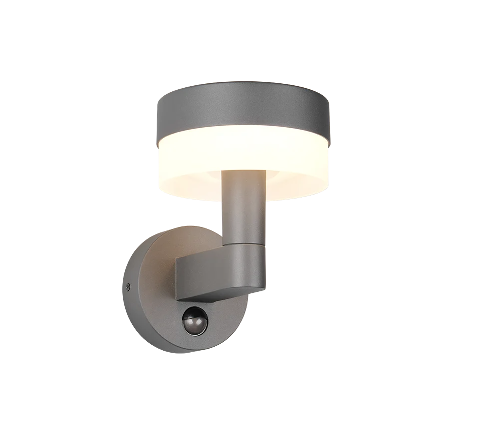Wandlamp Fletal Antraciet set van 3 met geïntegreerde LED, moderne ronde buitenlamp in gegoten aluminium