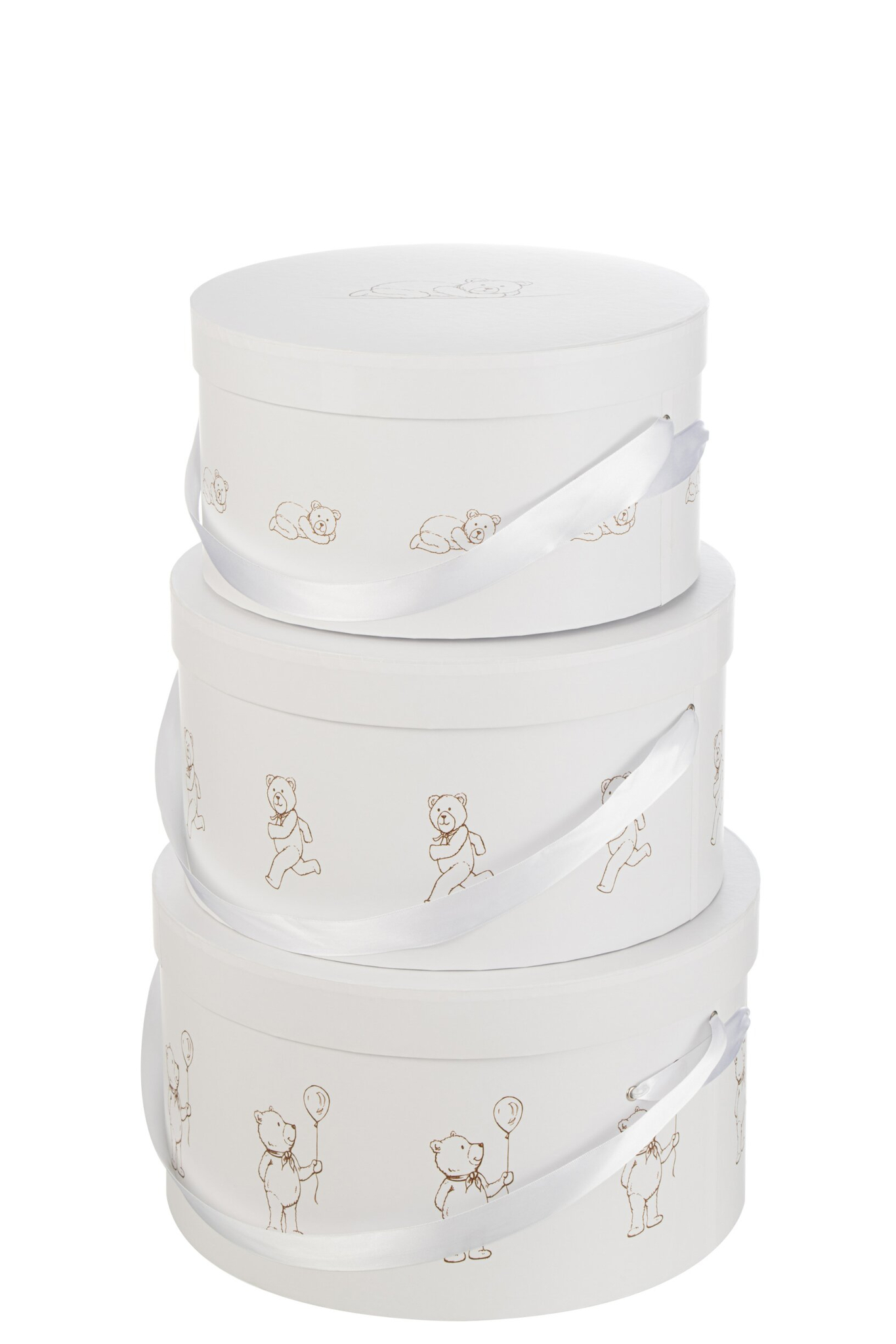 Decoratiefiguur Prassira Karton Wit H18 cm - Set van 3 - Afbeelding 2